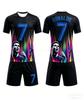 Summer New # 7 Ronaldo Football Jersey Men Women Short Sleeve T-shirt+Shorts Set Sports Causal Training Clothes Family Kids Tees