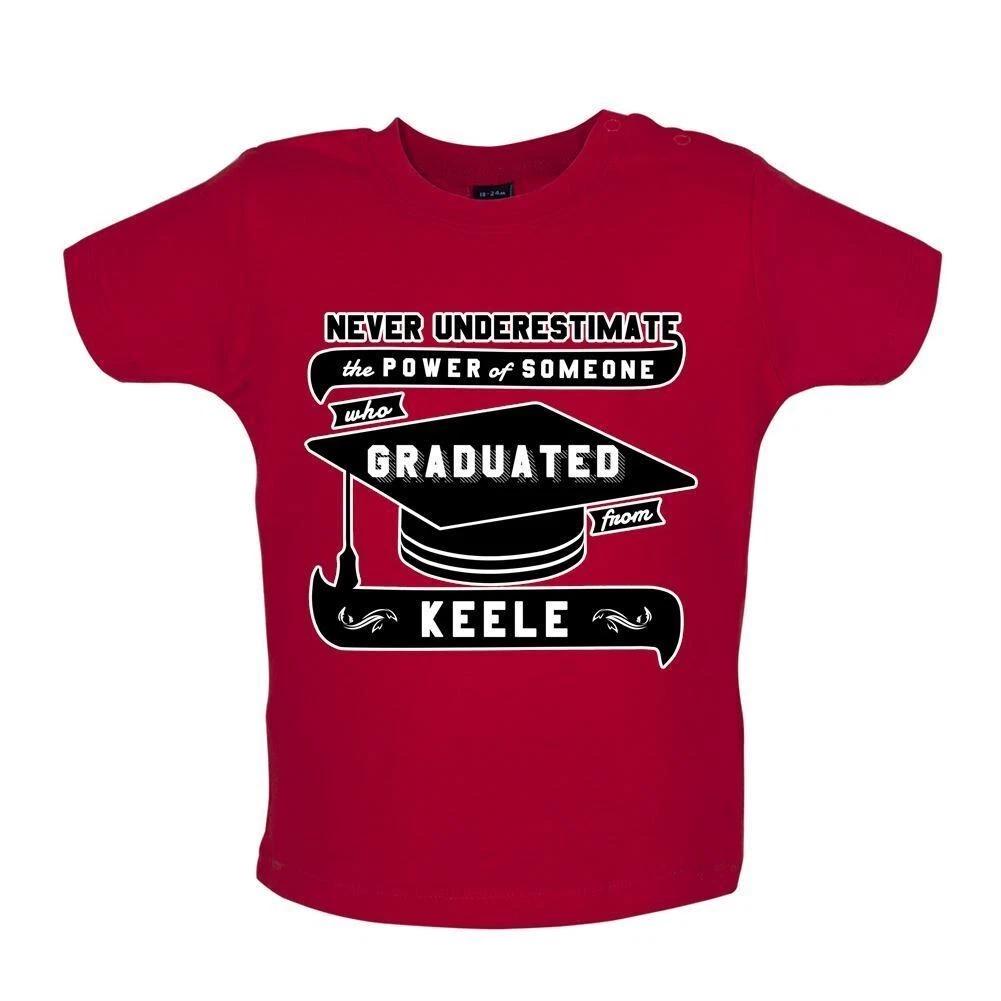 Never Underestimated A Keele Graduate - Kids Baby Kids Boys Girls Unisex T-Shirt / Bodysuit - University Uni 120