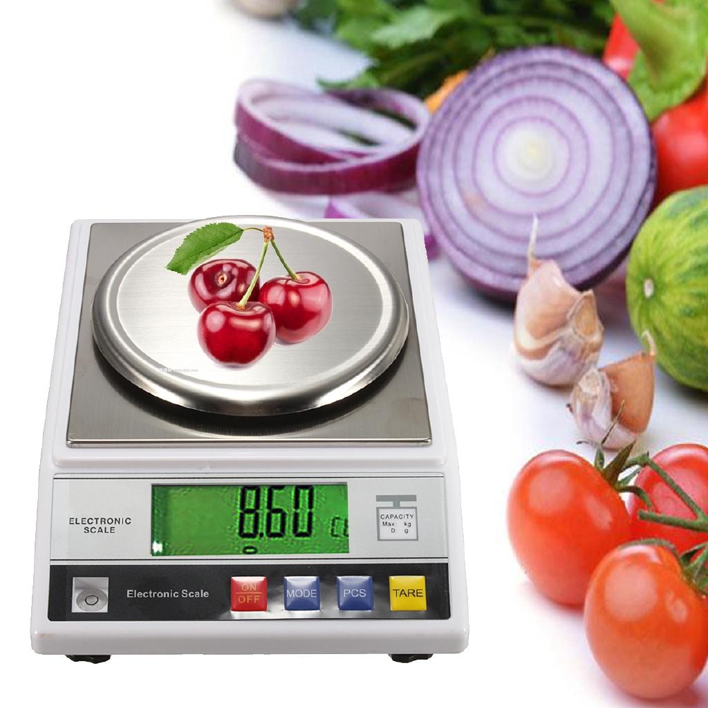 DC 200mA 2kg 7.5V LCD Digital Electric Scale Jewelry Weight Balance Gram with US Plug Power Adapter White