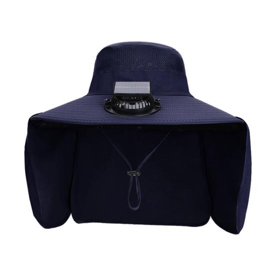 Fan Hat Wide-Brimmed Shawl Fishing Hat with Dual-Power Fan Design