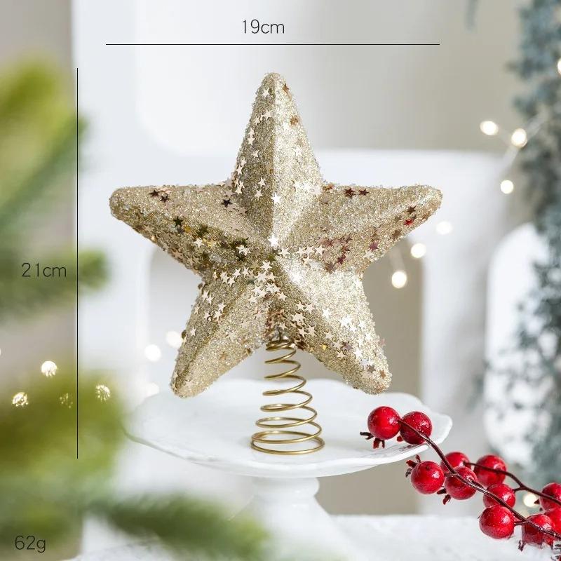 Błyszcząca Gwiazda Choinkowa z Pianki Topper Gwiazda na Szczyt Choinki Dekoracja Unikalna Sztuka Żelazna Wisząca Ozdoba Choinkowa DIY Party Wisior