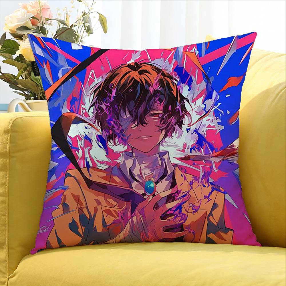 Bungo Stray Dogs O-Osamu D-Dazai   Various Sizes Square Pillow Case For Car Home Bedchamber Decor