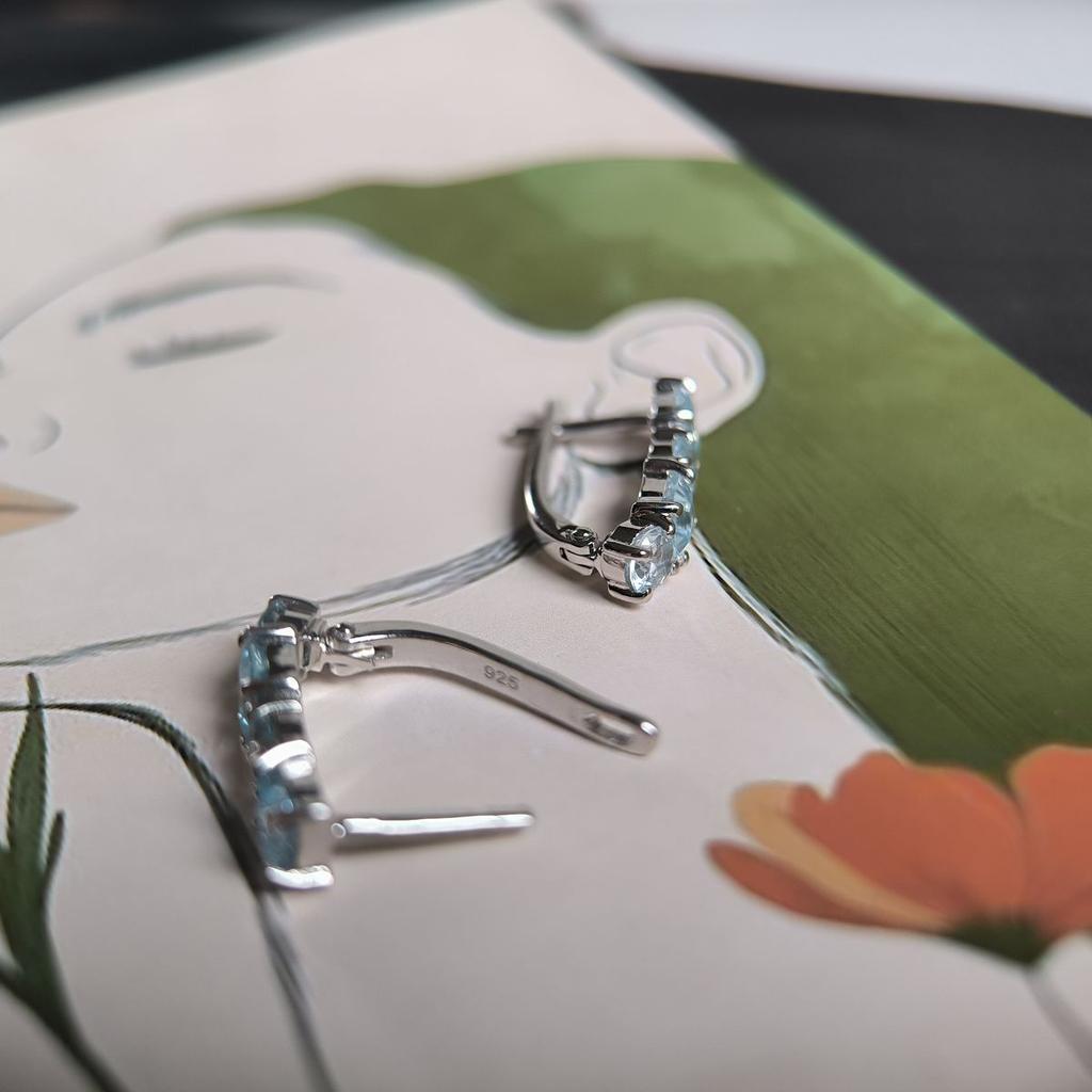 Silberohrringe mit natürlichem Topas 2,725 ct (2179856)