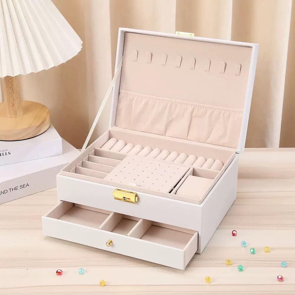 Luxury Multi-layer Jewelry Storage Box for Necklaces & Earrings - Large Capacity Organizer