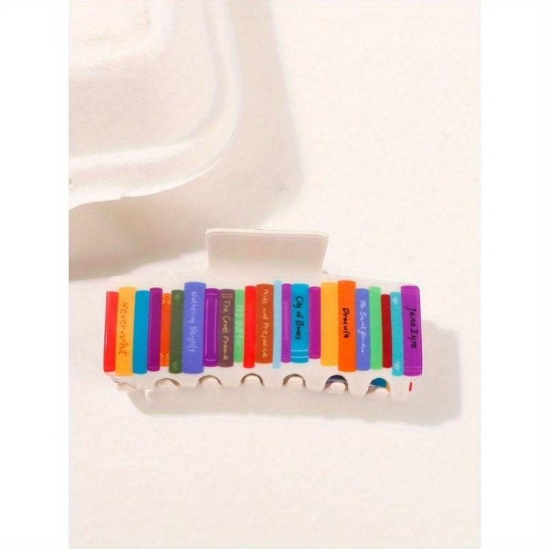 

1Pc Fashionable Book Shaped Women s Hair Clip - Perfect Teacher Thank You Gift, Suitable for Thick Hair, Cute PVC Hair Clip Hair Claws Claw Clips B разноцветный