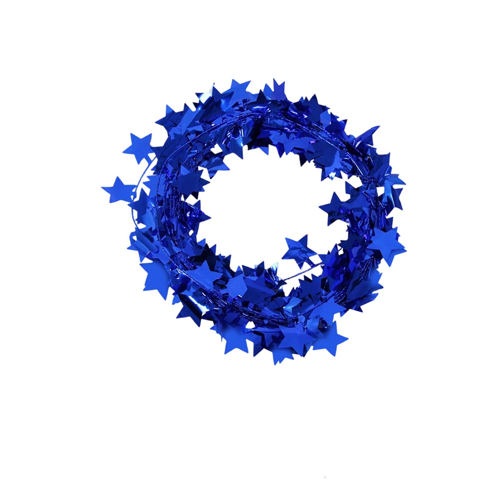 

American Independence Day Decoration Star Party Colored Bar Iron Wire Red Blue Pentagram Flower One Size