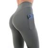 Black Women's Sports Tights Double Pocket Firming Tights Leggings