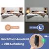 Teen Bed 180x200cm Double with 2 Drawers Bedside Cabinets Reading Light USB Youth Charging Function Headboard Strong Wood Slat Support Bedroom
