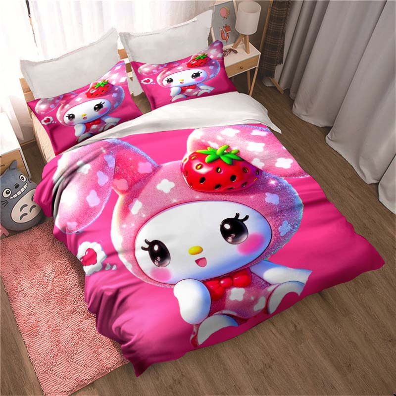 Soft and Comfortable Duvet Cover, (My Melody) Children's Bedding Set Gift, Available in King, Large, Single and Double Sizes.