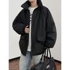 Men's Japanese Retro Stand Collar Cotton Jacket - New Trendy, Loose Fit, Warm and Thickened.