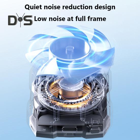 Rechargeable Phone Radiator Low-Noise Wireless Magnetic 3 Speeds Adjustable Gaming Phone Cooling Fan with LED Lights