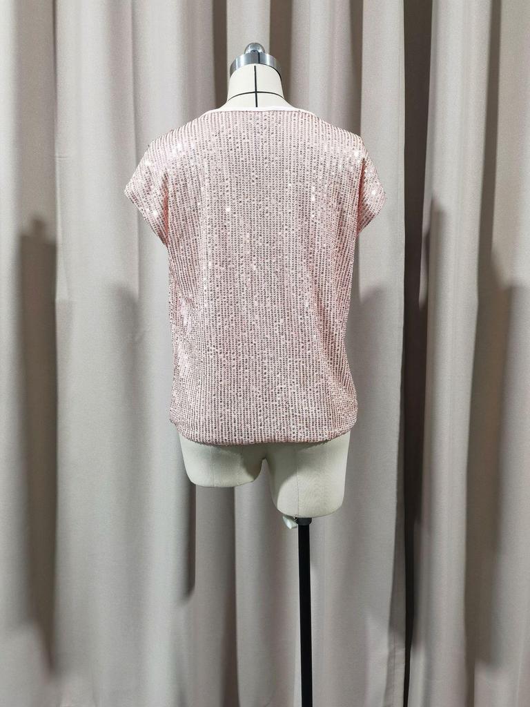 European and American Style Sleeveless Sequin Party Top for Women