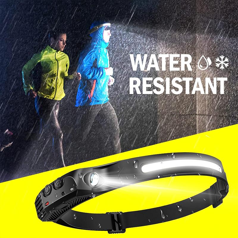 Sensor Headlamp USB Rechargeable LED Flashlight XPE+COB Torch Camping Waterproof Headlight for Fishing Lantern 1/2/3/4/5/8/10PCS