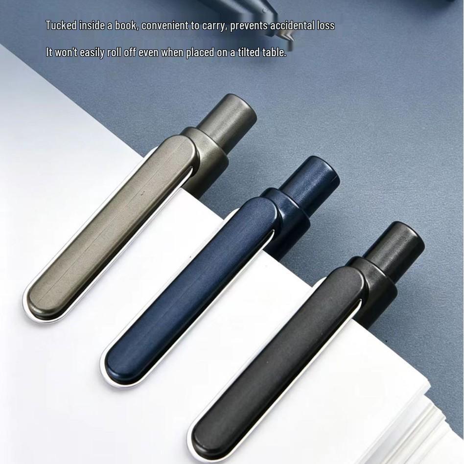 New Business Neutral Click Pen: Customizable Logo, Heavy Feel for Signing, High-Quality Office Stationery.