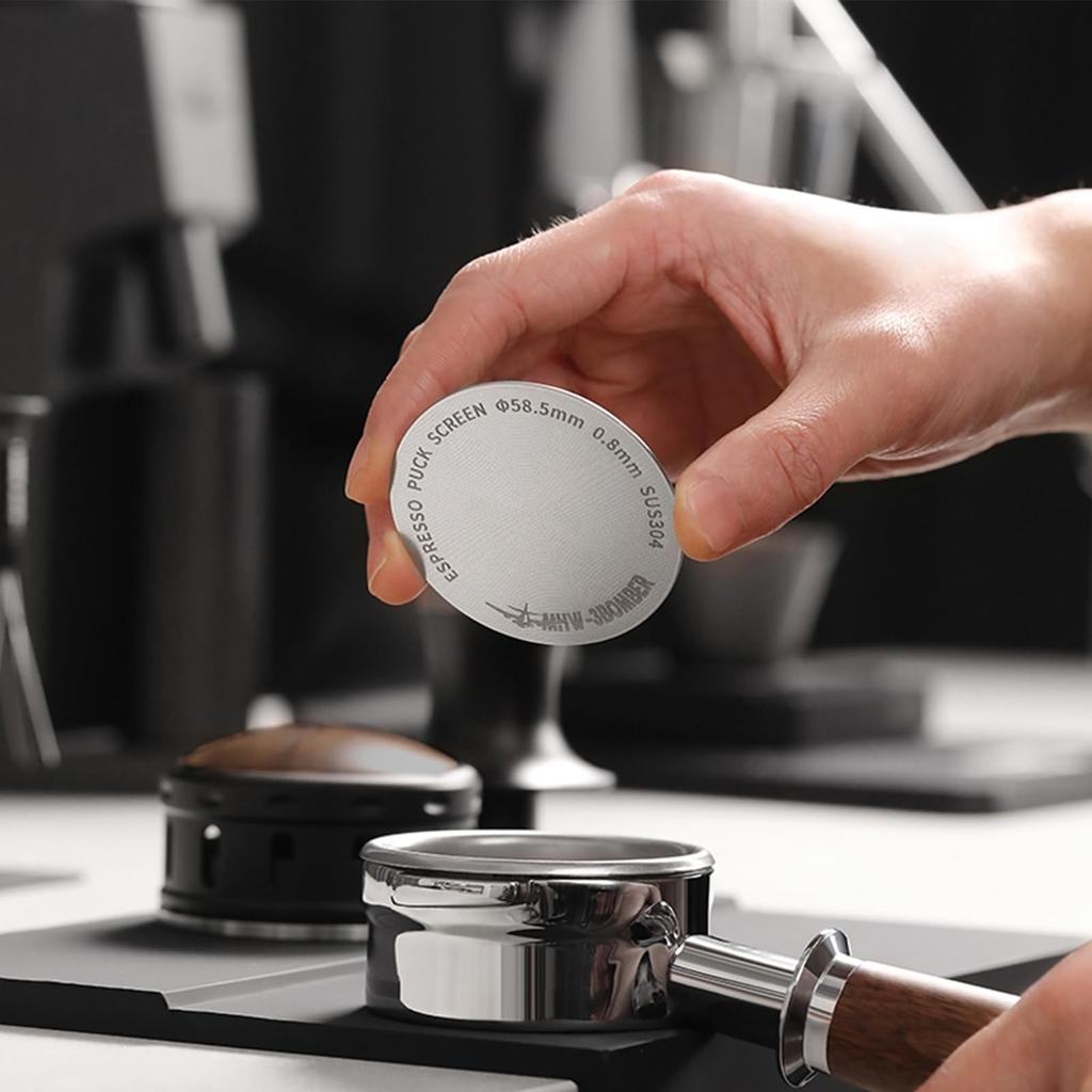 Coffee Filter 304 Stainless for Portafilter Espresso Pack MHW-3BOMBER 58.5mm Screen, 0.8mm Thick, Reusable, Double-Layered Steel, Baskets, Screen,