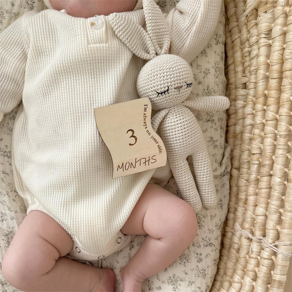 Baby Milstolpekort Nyfödd Trä Fotokort Månadsvis Dusch Memaory Fotokort Nyföräldrar Minnessak Gåva 13ST