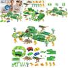 Exciting 165pcs Dinosaur Electric Rail Car Track Racing Toy Set For Endless Fun