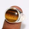 Fine Finish Round Tiger Eye Man'S 925 Silver Plated Ring US 9 Fashion Sale p2W50