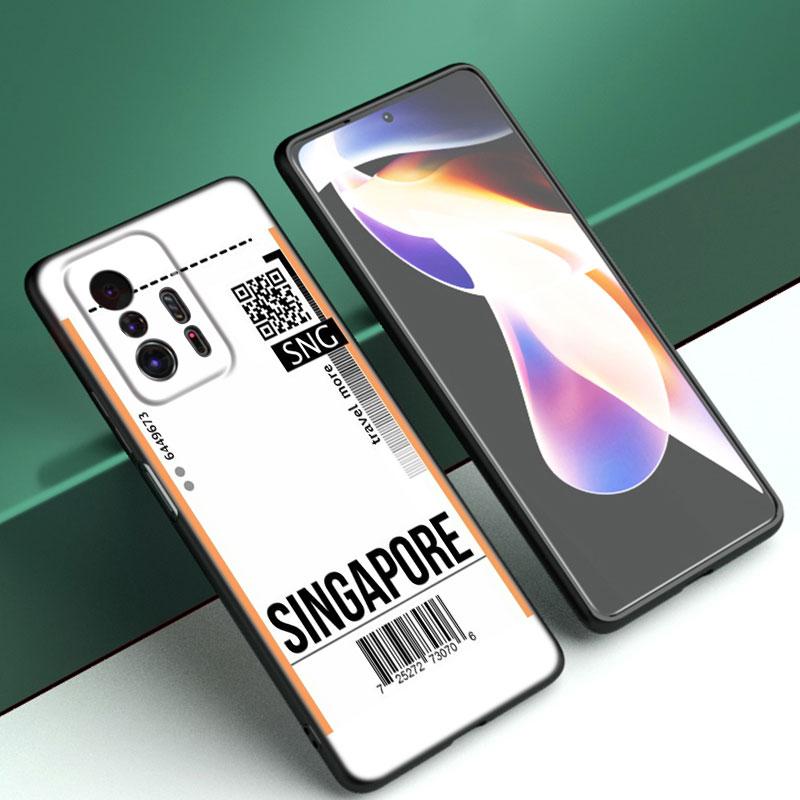 Travel Ticket Label Paris Phone Case For Xiaomi Mi A2 8 9 SE Note 10 10T 11 12 Lite 9T 11T 12S 12T Pro A3 6X 12X TPU Black Cover