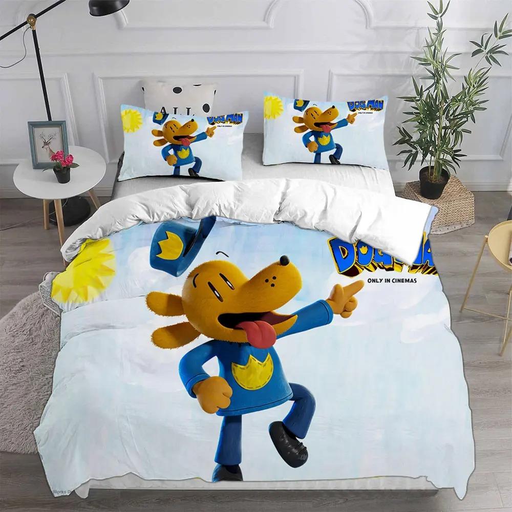 3D printed cartoon dog man bedding set Children and adults quilt cover duvet pillowcase setsbedroom decoration Twin Queen King