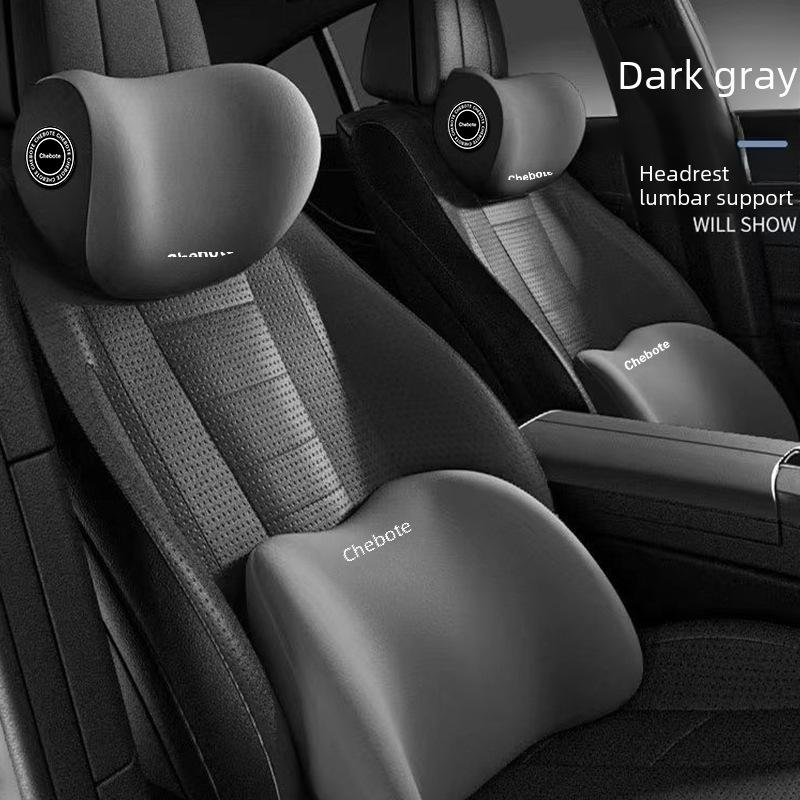 Memory Foam Lumbar Support Set for Car Headrest and Neck Support while Driving