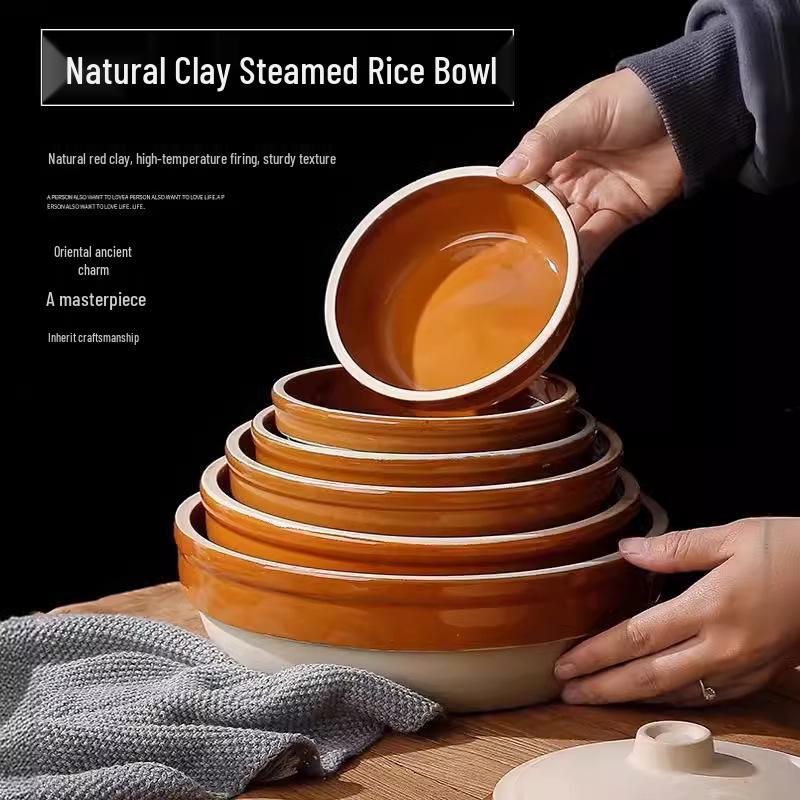 Retro Ceramic Rice and Egg Steamed Bowl - Antique Style Dormitory Tableware for Plum Cake & Braised Pork