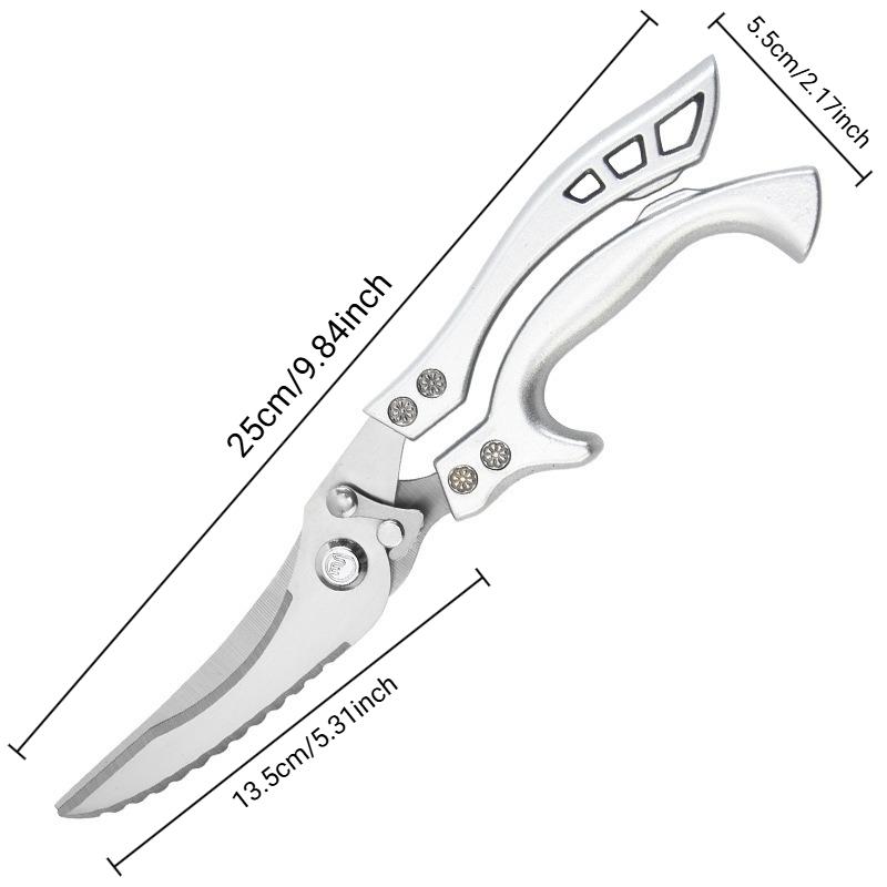 Heavy Duty Kitchen Scissors Multifunctional  Chicken Bone Scissors Stainless Steel Food Scissors For Poultry Fish Bone Cutting