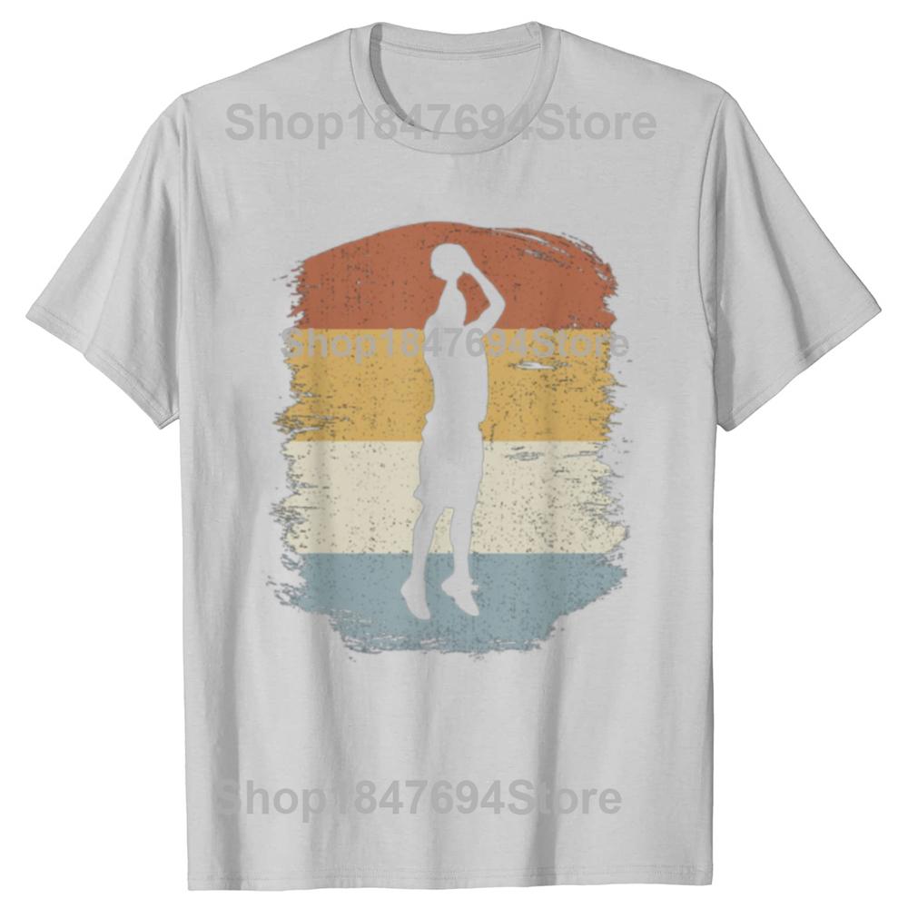 Funny Retro Basketball Jumpshot Baller Vintage T Shirt Streetwear Short Sleeve Birthday Gifts Summer Style T-shirt Mens Clothing