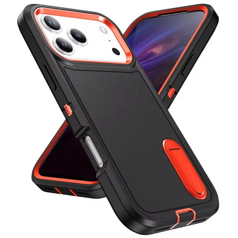 Military Armor Shockproof Phone Case For iPhone 17 Air 17 Pro Max Strong Defender Invisible Kickstand Cover