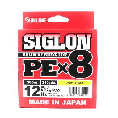 Sunline Ligne PE X8 Siglon 300M PE 0.8 12LB Vert citron (2202)