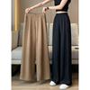 Pantaloni Estivi Sottili a Gamba Larga Filamento di Ghiaccio Traspirabilità Donna Primavera Donna Vita Elastica Dritti Lunghi a Gamba Larga Casual Femminile