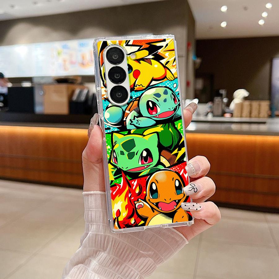 Cartoon Hot Pokemon Transparent Soft Phone Cover Case for Samsung Galaxy ZFold3 ZFold6 ZFold5 ZFold7 Z Fold 7 6 5 4 3 ZFold4