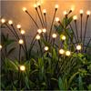 Solar Wind-Activated Firefly LED Garden Lawn Lights