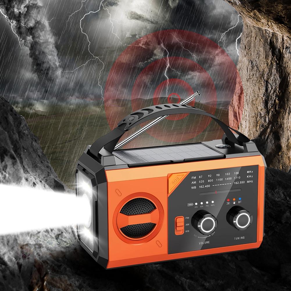 20000mAh Solar Hand Crank Emergency Radio SOS Alarm AM FM NOAA Weather Alert Radio Hand Crank Rechargeable Battery for Emergency