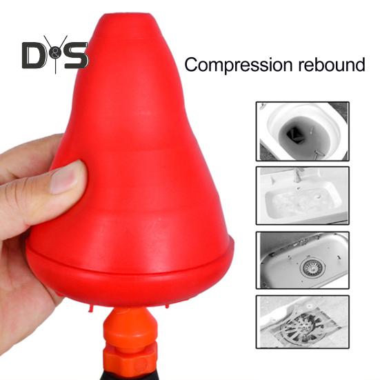 Toalettfrigjører Stempel Høytrykkssprøyteteknologi Gjenbrukbar Fjern blokkering Toalett badekar Dusj Avløp Tilstopping Verktøy for oppheving av tilstopping