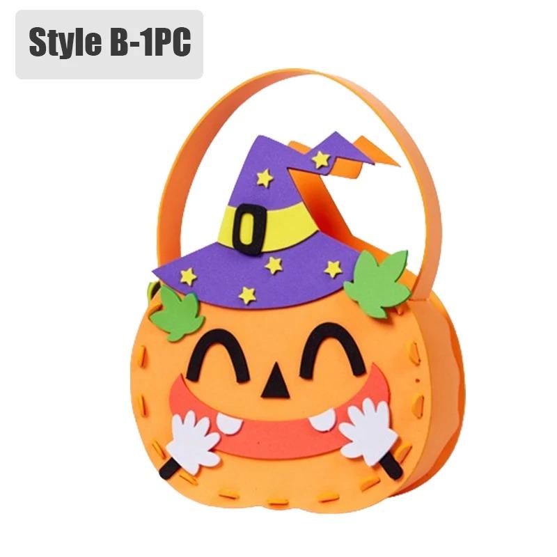 1-6 STÜCK Halloween Süßigkeitenbeutel für Kinder Filz Kürbis Geschenk Tragetasche Feiertagsparty Halloween Dekorationen Zubehör