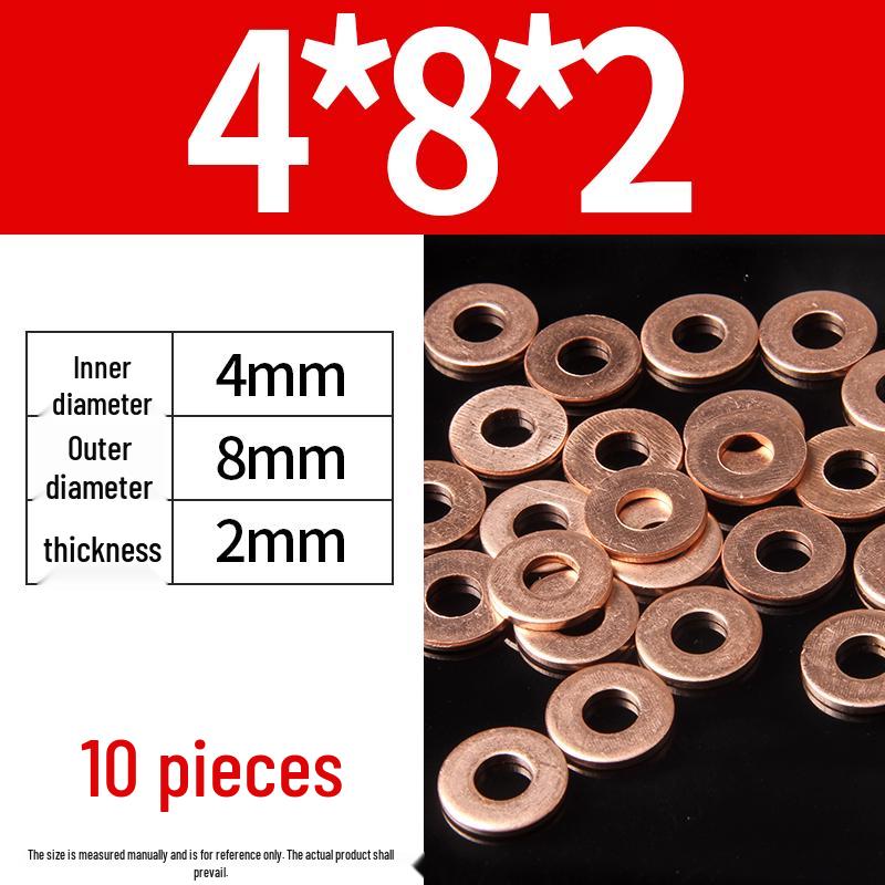 2mm Pure Red Copper Sealing Ring Marine Instrument Flat Washer