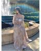 Women's Floral Chiffon Puff Sleeve Dress - French Square Neck, Spring/Autumn Fairy Mori Girl Style