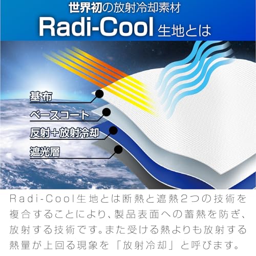 SEIWA Sunshade - Strongest Heat-Insulating, Radicool Fabric for Cars - Front Windshield One-Touch Sunshade, Large Size (Fits Windshield W1450mm x H850