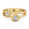 Moonstone Infinity Knot Bypass Ring - 925 Sterling Silver Gold Vermeil