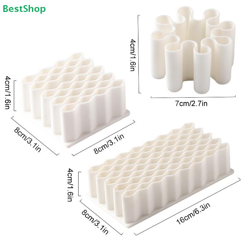 Silicone Wave Pen Holder Durable Desktop Brush Holder Pencil Paint Brushes Storage Basket Supplies Stationery Organizer