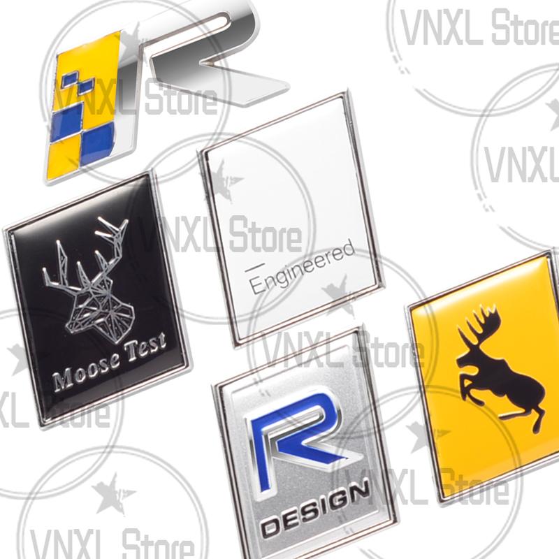 Stylizacja Samochodu Dla Volvo Test Łosia Inskrypcja R Design Edycja Ocean Raec Flaga Szwecji Metalowe Naklejki 3D Emblemat Bagażnika Karoserii Samochodu