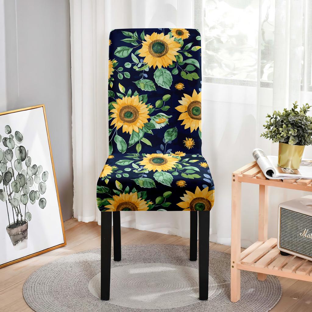 Minimalist Printed Chair Cover Botanical Floral Pattern Non-Slip Odorless Seat Cover Home Hotel Universal Elastic Chair Cover