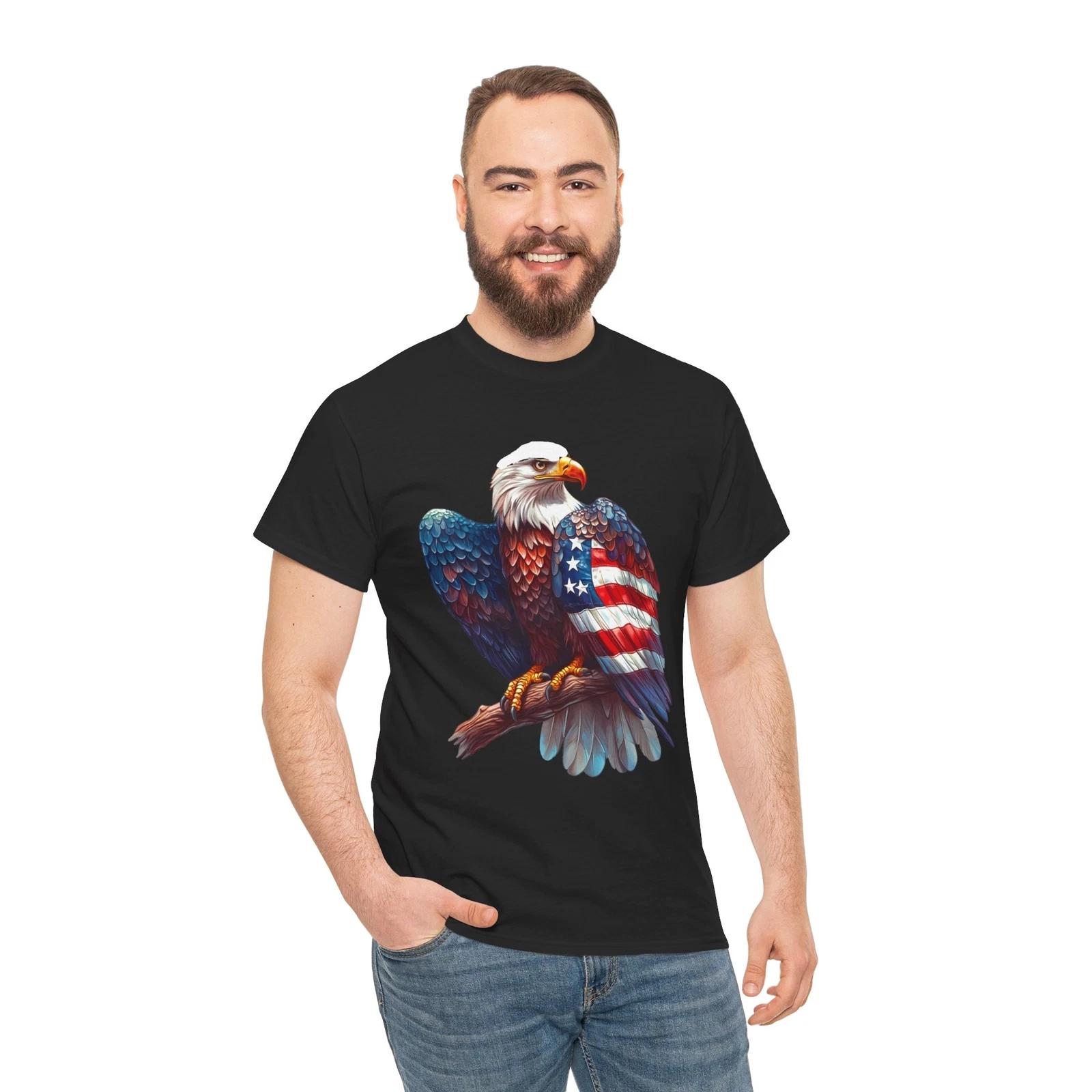 Patriotic American Bald Eagle T-Shirt Double sided Print Symbol of Freedom 4XL