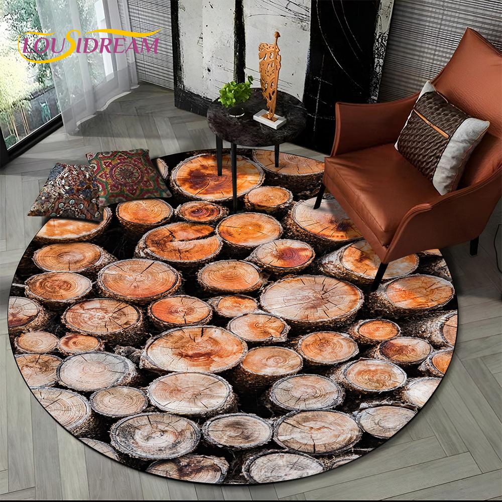 Latest 3D Color Wood Grain Lines Round Area Rug,Carpet Rug for Living Room Bedroom Sofa Child Playroom Decor,pet Non-slip Gift
