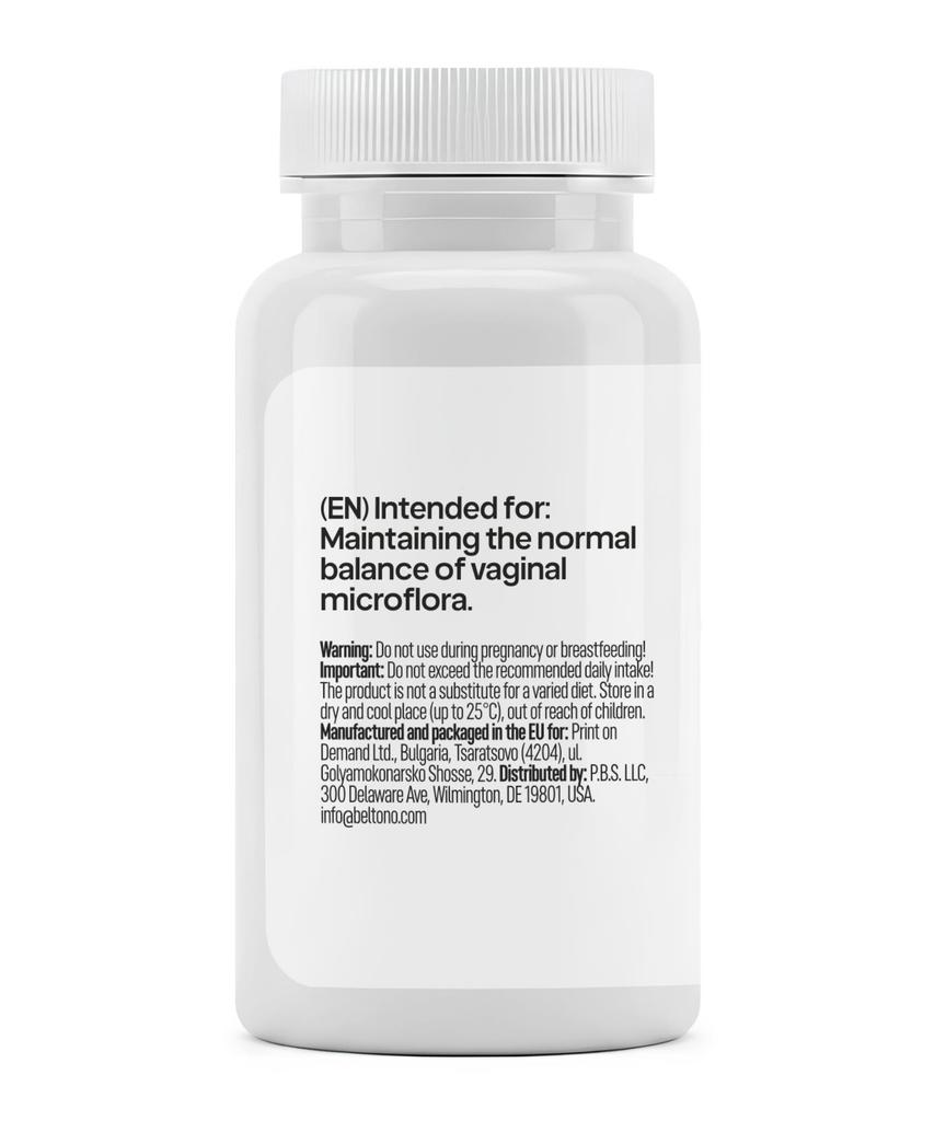 Bel Tono Vaginal Probiotic Women’s Intimate Health, Vaginal Flora Balance, Probiotic + Prebiotic Support, pH Balance, 30 capsules