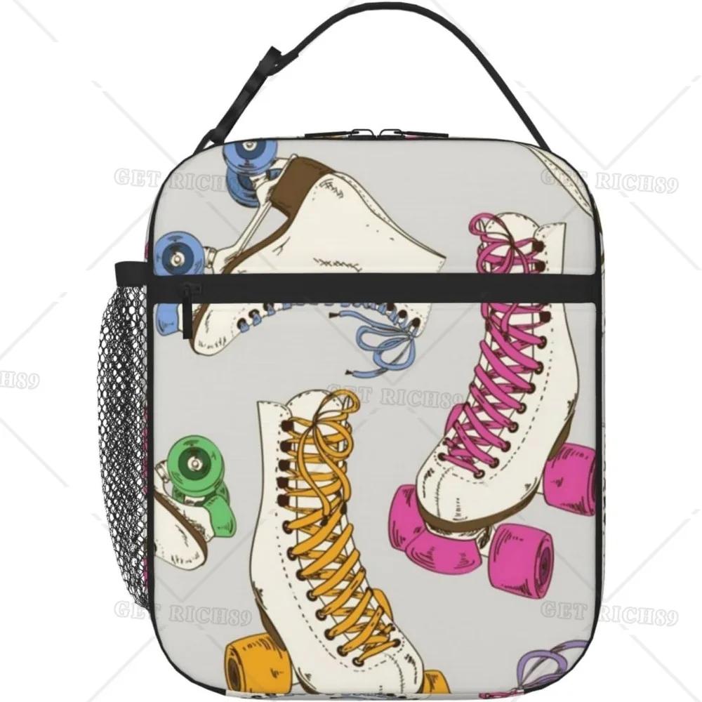 Skates Game Theme Insulated Lunch Bag for Women Men Diamond Mobile Phone Reusable Lunch Box Cooler Bag for Office Picnic