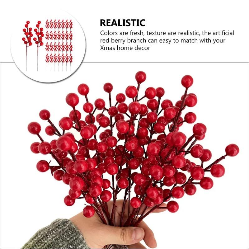 1PCS Christmas Red Berries Ornament Artificial Foam Berry Flower Branches DIY Wreath Xmas Tree Wedding Party Home Decoration