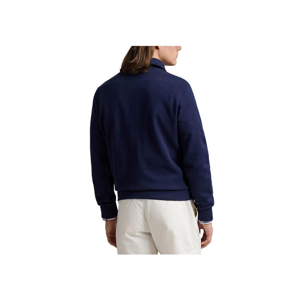 Polo Ralph Lauren Logo Embroidered Half-Zip Long Sleeve Polo Sweatshirt Men Sweatshirt Blue 100051467