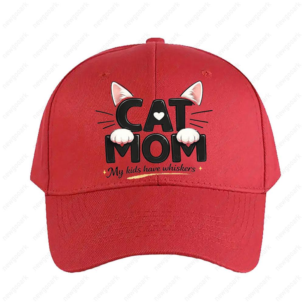 Cat Mom My Kids Have Whiskers Cap Summer Women Unisex Peaked Hat Fashion Casual Adjustable Printed Baseball Caps